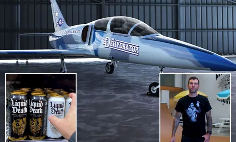 Liquid Death giving away fighter jet 'The Dehydrator' to lucky winner