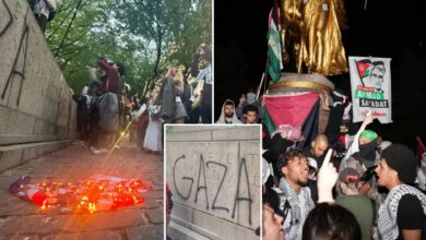 Pro-Hamas thugs vandalize Union general statue and prove hating Israel and America go hand in hand