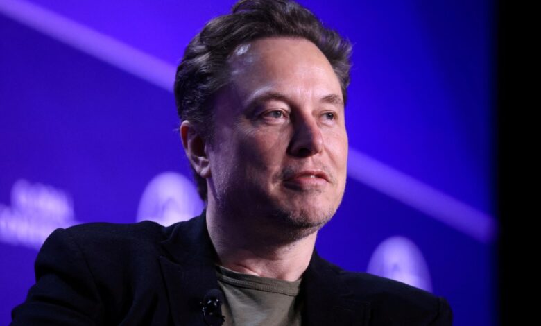 Elon Musk, CEO of SpaceX and Tesla, at the Milken Conference 2024 Global Conference Sessions in Beverly Hills, California