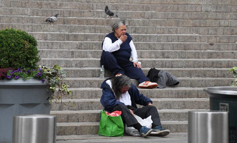 People living on the street in Manhattan on June 12, 2024.