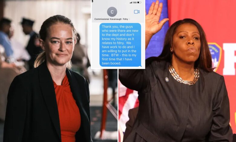 FDNY boss Laura Kavanagh rips firefighters in texts to NY AG Letitia James: 'I can't fix them'