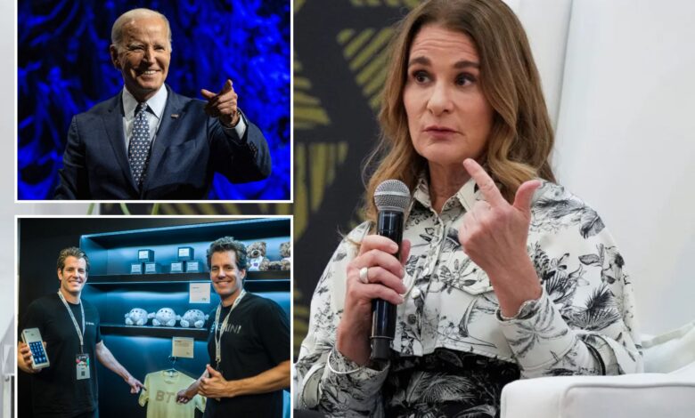 Melinda Gates backs Biden in first-ever endorsement, while Winklevoss twins back 'pro-crypto' Trump