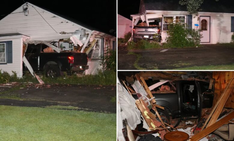 New York alleged drunk driver John Osetkowski smashes pickup truck into upstate home