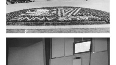 Top: Participants arrive at the Palais de Beaulieu in Lausanne, Switzerland, in 1974. Bottom: Booths translate Lausanne plenary sessions into the six official languages of the congress.