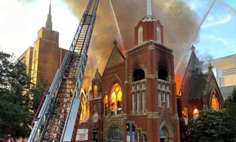 Historic First Baptist Dallas Sanctuary Burns in Four-Alar...... | News & Reporting