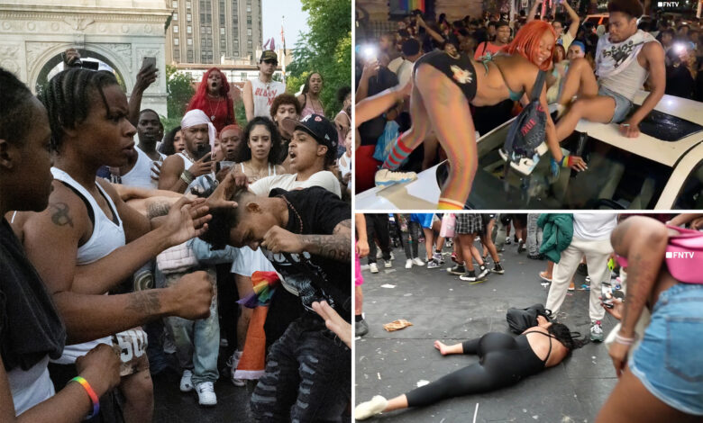 Multiple brawls break out at Washington Square Park during Pride celebration: video