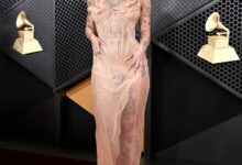 Doja Cat in sheer dress at the Grammys