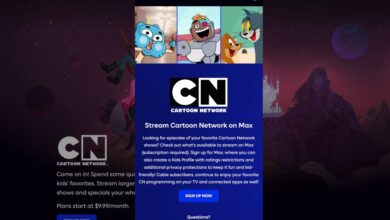 Screenshot of the Cartoon Network website shutdown notification by Warner Bros. Discovery redirecting visitors to the Max website