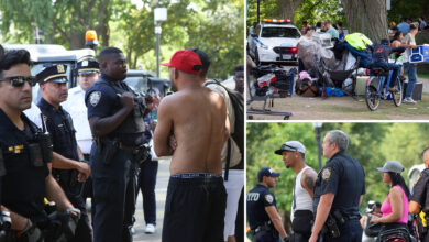 NYPD cops raid rogue migrant encampment on Randall's Island for second day