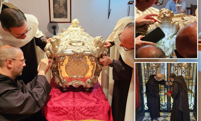 Corpse of medieval Catholic saint is uncovered and found in remarkable condition