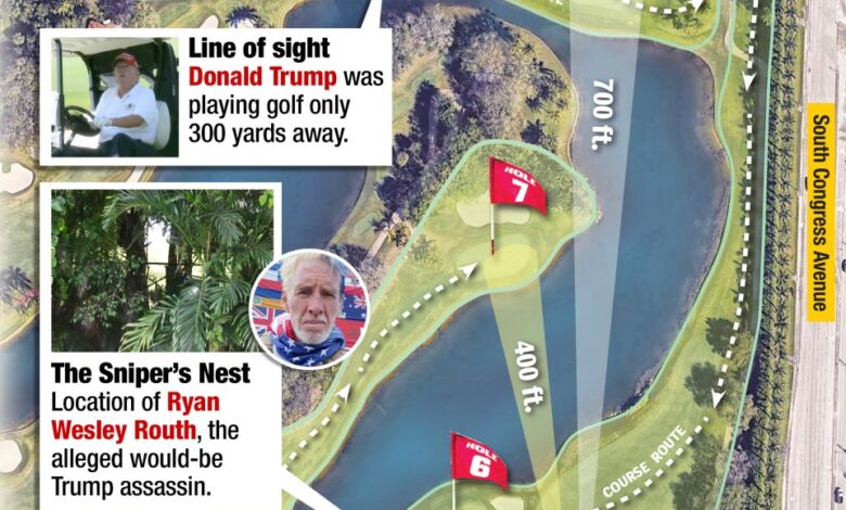 map of where attempted assassin was at trump golf course