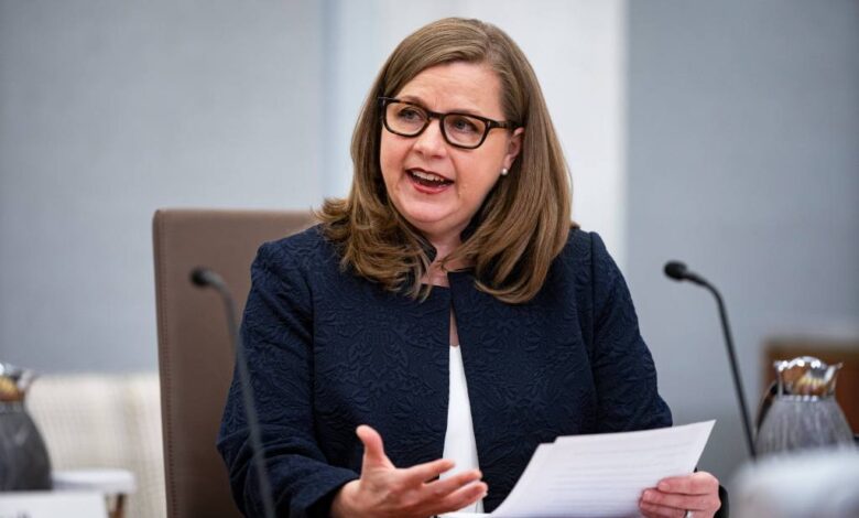 Federal Reserve Governor Michelle Bowman speaking at a Fed Listens event.