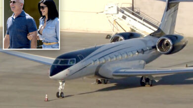 Jeff Bezos' $80M private jet spotted at Van Nuys Airport in LA