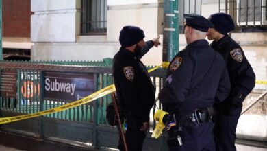 police outside a subway station