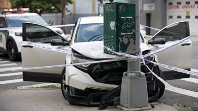 Wounded gunman crashes in the Bronx.