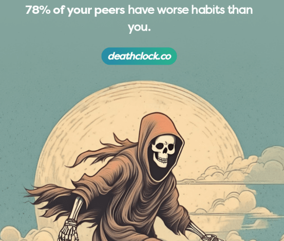 A Death Clock app calculates mortality factors to help push people into healthy changes.