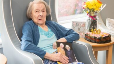 Mary ‘Molly’ Repper, who only gave up the habit at the age of 95, was joined at Weston View Care Home in Moray in Scotland by family and friends to celebrate her 100th birthday.