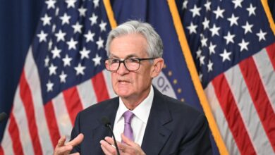 US Federal Reserve chairman Jerome Powell speaking at a press conference in Washington, DC, announcing a lending rate cut on September 18, 2024.