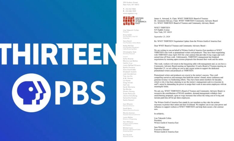 Workers at PBS station WNET Thirteen demand halt to 'union-busting'