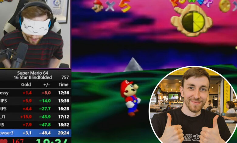 Blindfolded 'Super Mario 64' player sets a new record