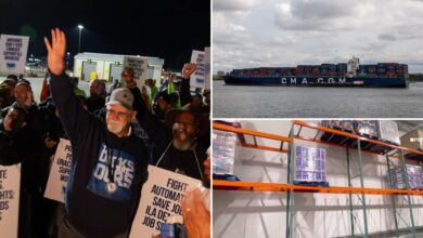 Container ships back up at US ports amid dockworkers strike