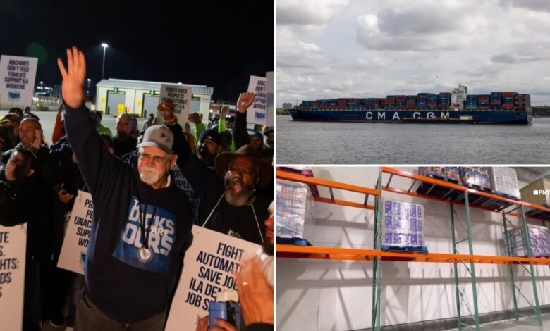 Container ships back up at US ports amid dockworkers strike