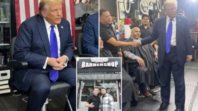 Donald Trump surprises Bronx barbershop with visit as Queens native tells patrons ‘you guys are the same as me’