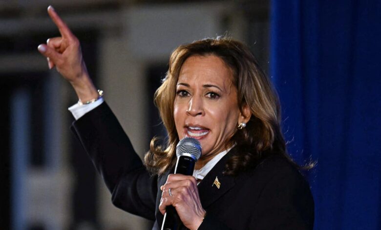 closeup shot on Kamala Harris