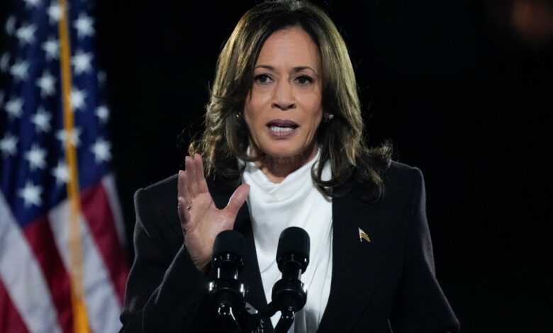 Democratic Presidential nominee Vice President Kamala Harris delivers a campaign speech at the Ellipse in Washington, D.C. on Tuesday, Oct. 29, 2024.