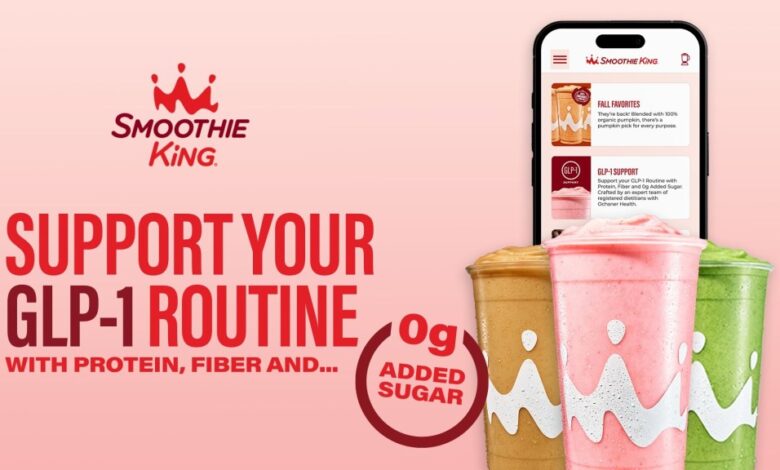 Smoothie King this week became the first quick-service chain to introduce a special menu for people who use GLP-1 drugs like Ozempic. The five new smoothies contain 20 grams of protein or more.