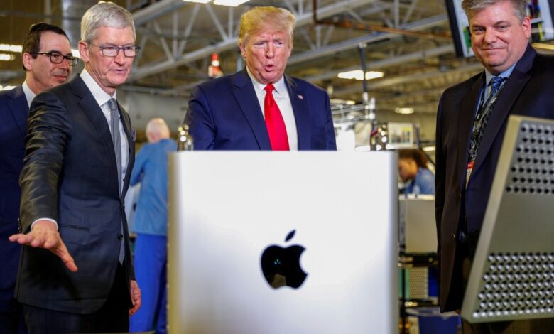 Trump says Apple's Tim Cook called with concerns about EU penalties