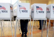 Election officials have several voting booths available for Early Voting at the Broomfield City and Coutny Building on Tuesday. October 21, 2008 Enterprise staff photo/David R. Jennings(Photo by David Jennings/Digital First Media/Boulder Daily Camera via Getty Images)