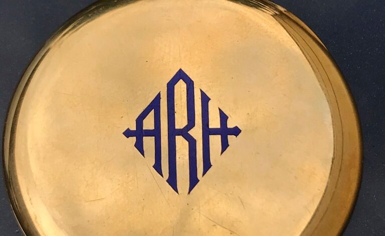 This undated photo made available by Henry Aldridge and Son shows a gold pocket watch that was given to Capt. Arthur Rostron, captain of RMS Carpathia that rescued 700 survivors of the Titanic. The watch sold at auction on Saturday Nov. 16, 2024 for nearly $2 million. (Andrew Aldridge/Henry Aldridge and Son via AP)