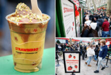 Dubai chocolate berry cup at Bryant Park draws long lines