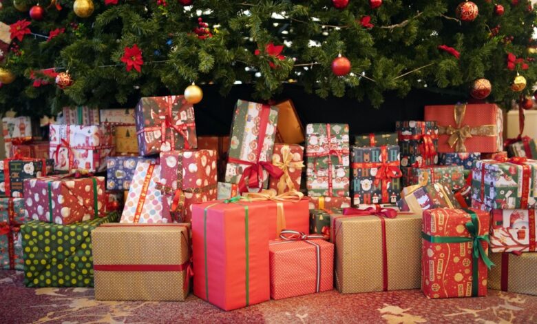 Lots of Christmas presents under the Christmas tree