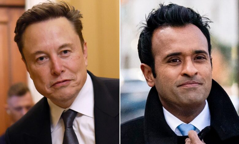 Left: Elon Musk; Right: Vivek Ramaswamy