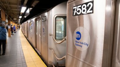 Two men in their 20s were stabbed on a southbound 7 train early Sunday morning.