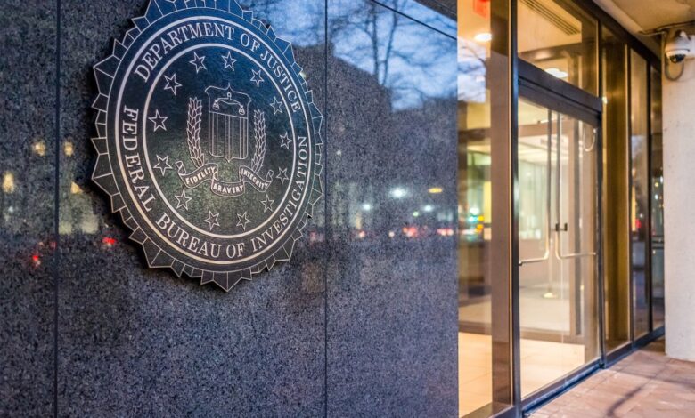 Sign on a building related to FBI safety breach