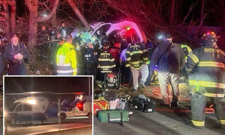 Suffolk County cop airlifted to hospital after suffering serious injuries in LIE crash