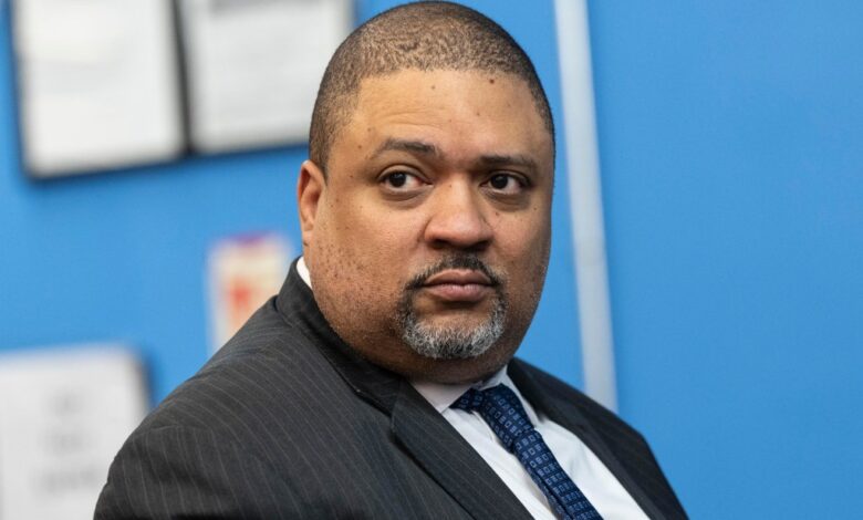 Manhattan District Attorney Alvin Bragg attends National Action Network's Martin Luther King Jr. Day Policy Forum organized by Reverend Al Sharpton at NAN Headquarters in New York on January 18, 2025.
