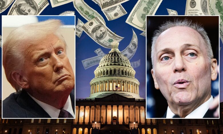 Donald Trump and Steve Scalise over the US Capitol