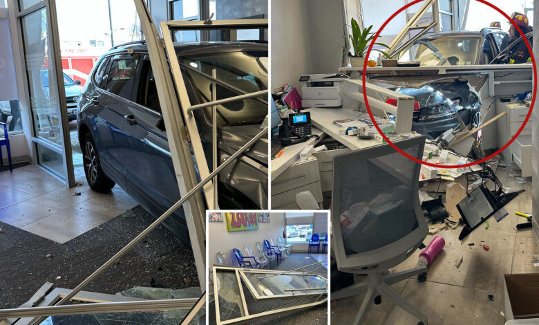 Driver crashes through Long Island pediatric dentist office, injuring woman and boy