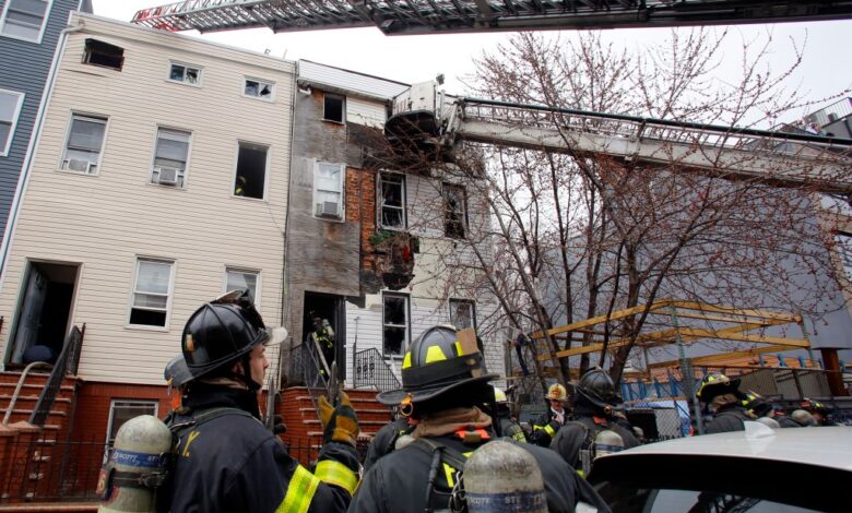 An FDNY firefighter suffered a medical episode during the Brooklyn blaze.