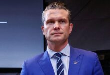 Defense Secretary Pete Hegseth at a NATO meeting in Brussels