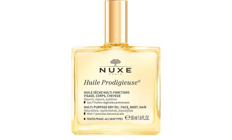 A bottle of Nuxe perfume