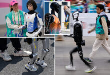 Humanoid robots compete against humans in half-marathon in China
