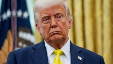President Donald Trump listens to remarks during a swearing-in ceremony for Administrator of the Centers for Medicare and Medicaid Services Mehmet Oz in the Oval Office in Washington, D.C., U.S., April 18, 2025.