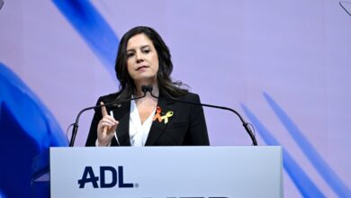 U.S. Ambassador-Designate to the United Nations Elise Stefanik speaks at ADL Never Is Now at Javits Center on March 03, 2025 in New York City.