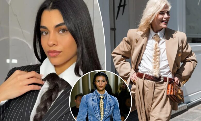 The braided hair necktie trend is going viral