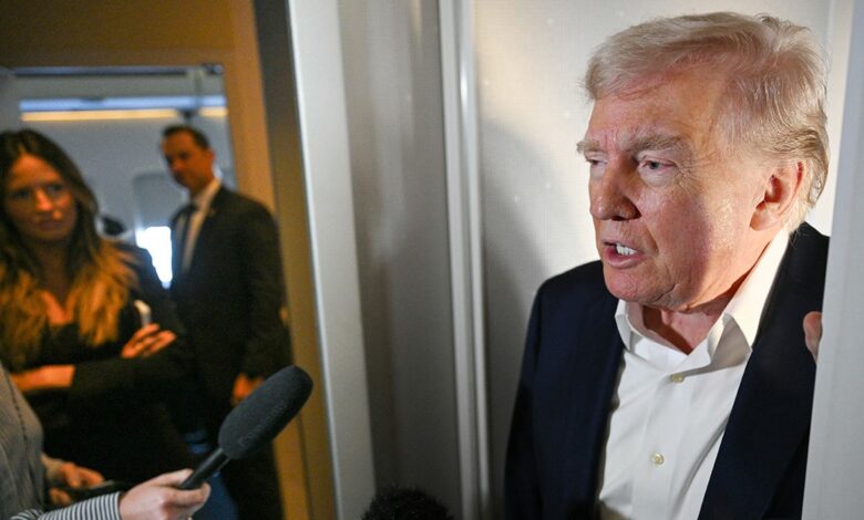 Trump speaking to reporters on Air Fore One